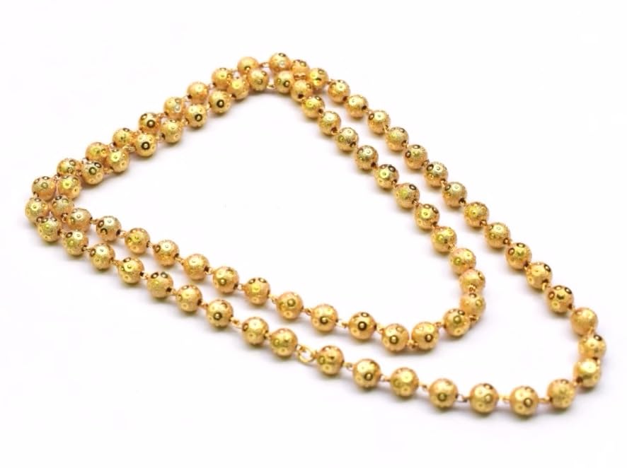 SMARNN Gold Plated Big Size Beads Matar Mala Chain for Women (B08QW9CXGY) Amazon Price History, Amazon Price Tracker