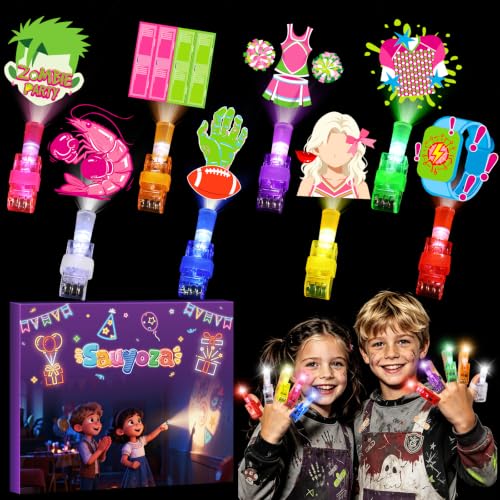 Sauyoza 36 Pack Zombie Academy Party Favors LED Finger Lights