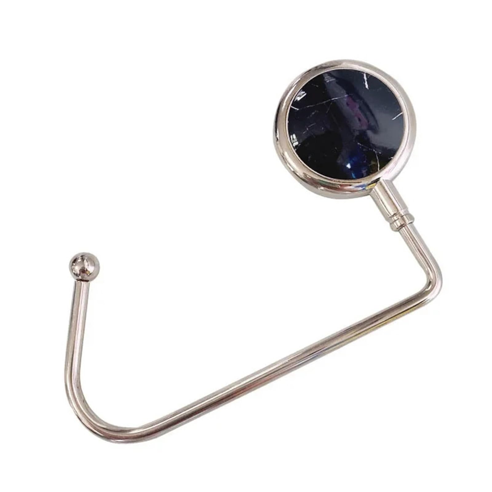 DUEXIOLY Bag Hooks for Table Hanger Hook Ceramic Marble Desktop Bag Organizer Hooks Foldable Umbrella for Storage(Black)