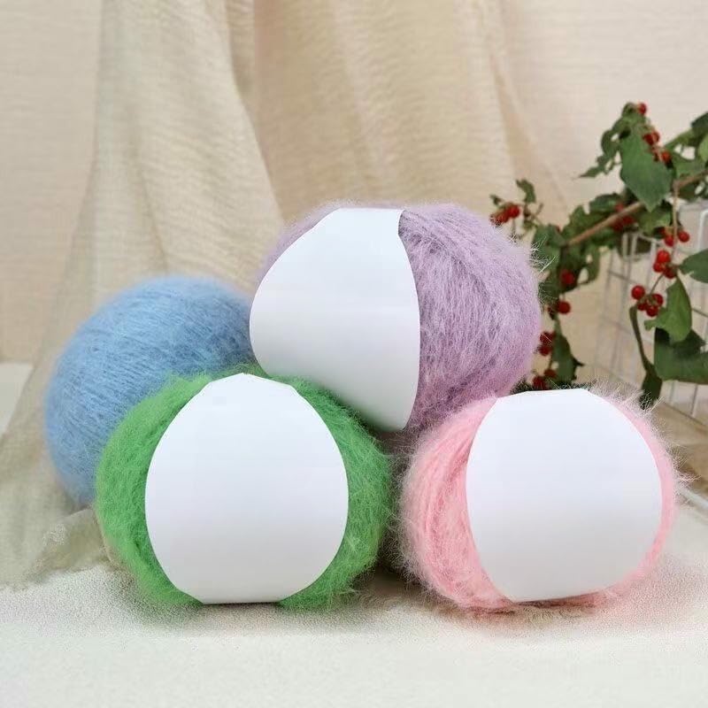 2/4/6/8 Rollos 100 g Mezcla de Lana Suave Hilo de Pelo Largo, Hilo de Lana de Ganchillo de Peso Medio, para Tejer a Mano Gorros, Bufandas, Suéteres y Decoración del Hogar