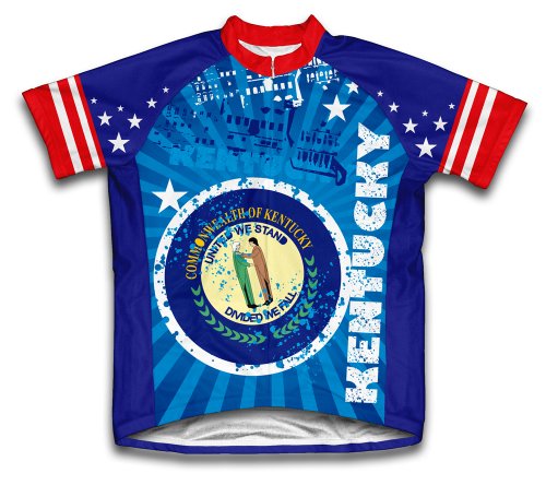 ScudoPro Kentucky Short Sleeve Cycling Jersey for Youth - Size XS Blue