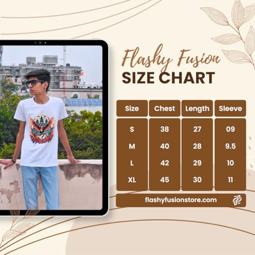 Image of White Printed T-Shirt for Men Pure Cotton Round Neck Half Sleeves Regular Fit