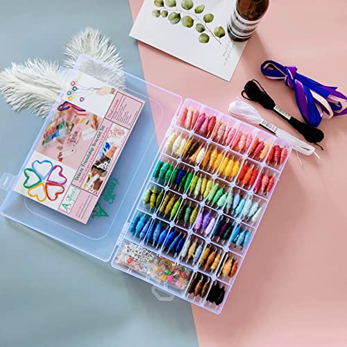 Friendship Bracelet String Kit - 276Pcs Embroidery Floss And Accessories - Labeled With Thread Numbers For Cross Stitch Supplies, Embroidery, Cool String Art- Style For Teen Or Girls #TOP6