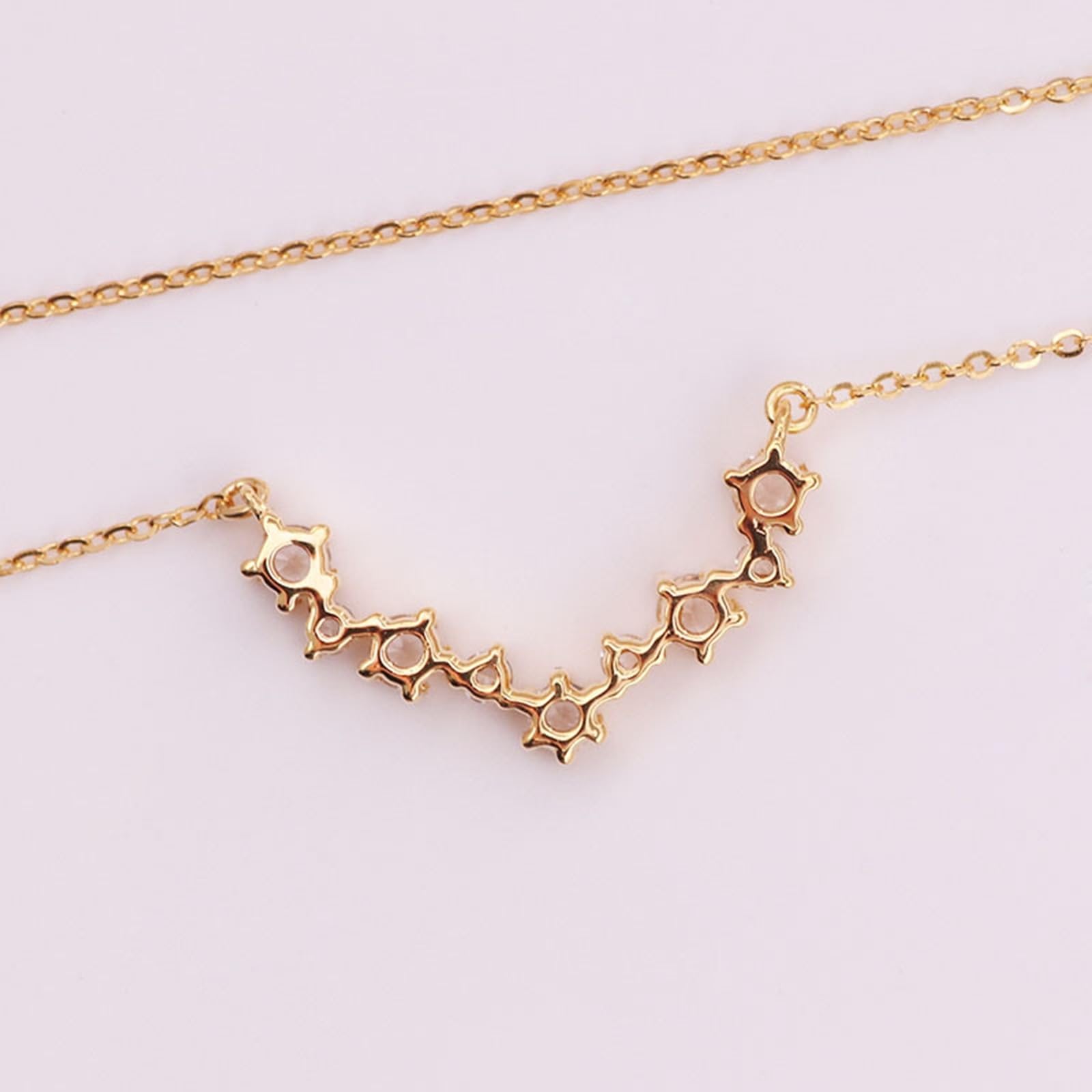 Epinki Collar Boda Oro 9K/14K/18K para Mujer, Moissanita Blanca Redonda Sencillo Piedra Colgante Joyeria Cadena 40+5CM