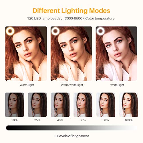 10.2\" Ring Light with Tripod Stand&Phone Holder,Anozer Dimmable Desktop Selfie Ring Light LED Camera Ringlight for Live Stream/Makeup/YouTube Video/Vlog/TIK Tok/Zoom,Compatible with iPhone&Android
