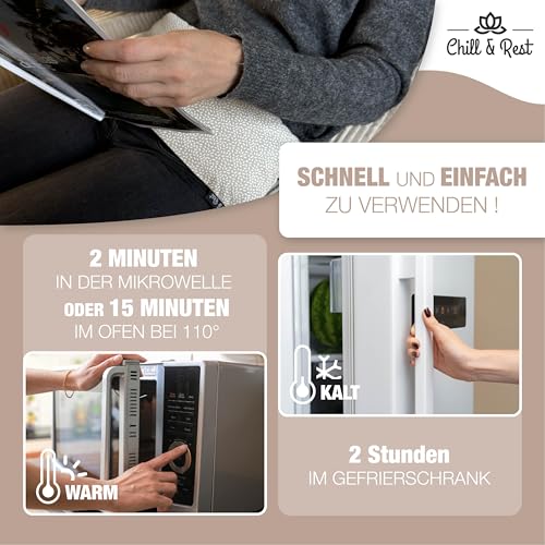 Chill&Rest - wärmekissen rücken mikrowelle - Nackenbeschwerden - körner nackenkissen - perioden - Die Naturelle