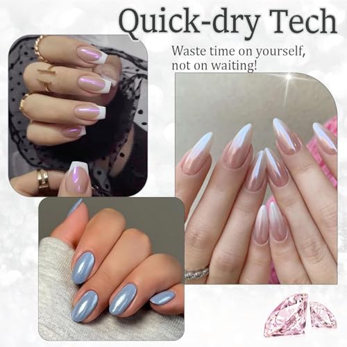 AZUREBEAUTY Glitter Pearl Nail Polish,Shine White Quick Dry, Natural Lustrous Enamel for DIY Manicure & Pedicure