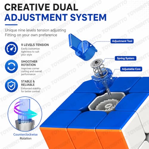 Image of MoYu RS3M 2020 Magnetic Speed Cube 3x3 Stickerless | Smooth & Fast Turning | Professional Puzzle Cube for Kids & Adults