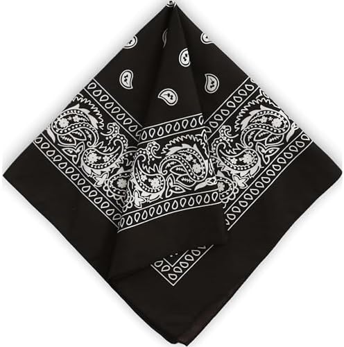 Tough Headwear Large Bandana Handkerchief - Head Bandannas for Men & Women - Cowboy Bandana Packs - Paisley Bandana Set