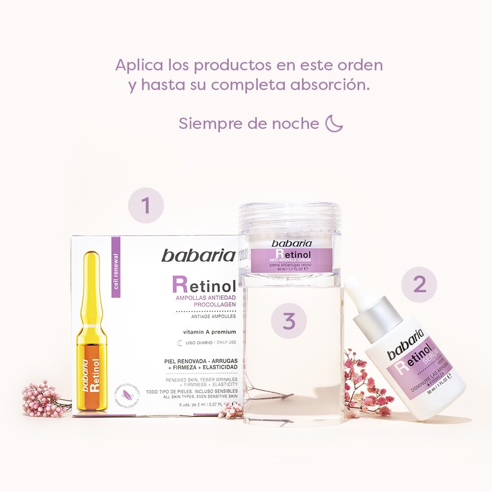 Babaria Retinol Face Serum, 1 oz - Facial Moisturizer for Skin Care - Anti Aging Serum to Reduce Appearance of Wrinkles - Improves Firmness and Elasticity - Light, Fast-Absorbing, Vegan Formula - Image 7
