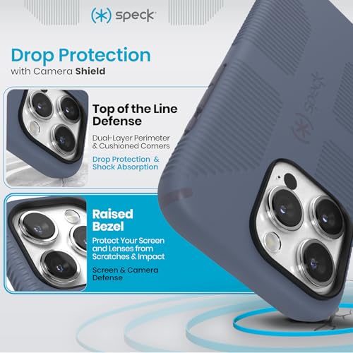 Speck MagSafe Case for iPhone 15 Pro - Drop & Camera Protection, Soft-Touch Secure Grip, Wireless Charging Compatible, Fits All 6.1 Inch Models Including iPhone 14 &13 Pro - Grip Blue by Speck - Image 4