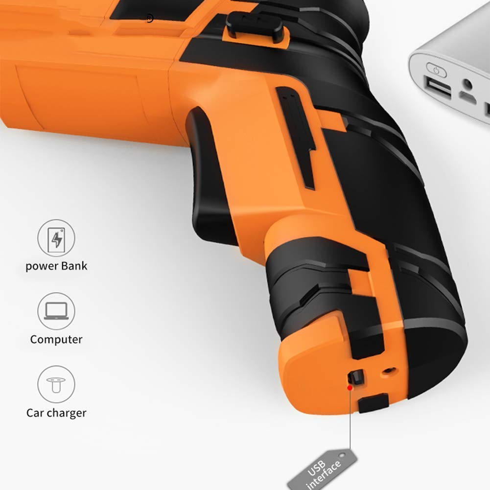 Avvitatore Elettrico a Batteria 4,5 NM, 3 Accessori, Impugnatura Regolabile in 2 Posizioni, Luce LED, utensile Elettrico Ricaricabile