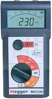Megger MIT230 Digital/Analog Hand-Held Insulation and Continuity Tester, 250/500/1000 V Test Voltage