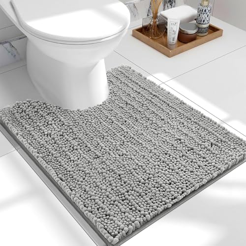 OLANLY Luxury Thick Chenille Bath Mat, (20"x24", Grey) by OLANLY - Used condition - CA$21.37