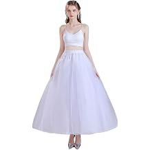 WOWBRIDAL Long Hoopless Petticoat Crinoline Underskirt Slips for Wedding Dress