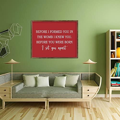 Panneau de bienvenue Jerémie 1:5 avec cadre en bois farmhouse 40x50 cm pour décoration murale - 4