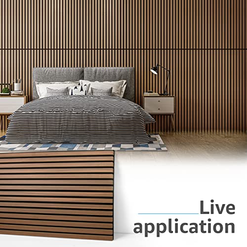Art3d 2 Wood Slat Acoustic Panels for Wall and Ceiling - 3D Fluted Sound Absorbing Panel with Wood Finish - Walnut by Art3d - Image 6