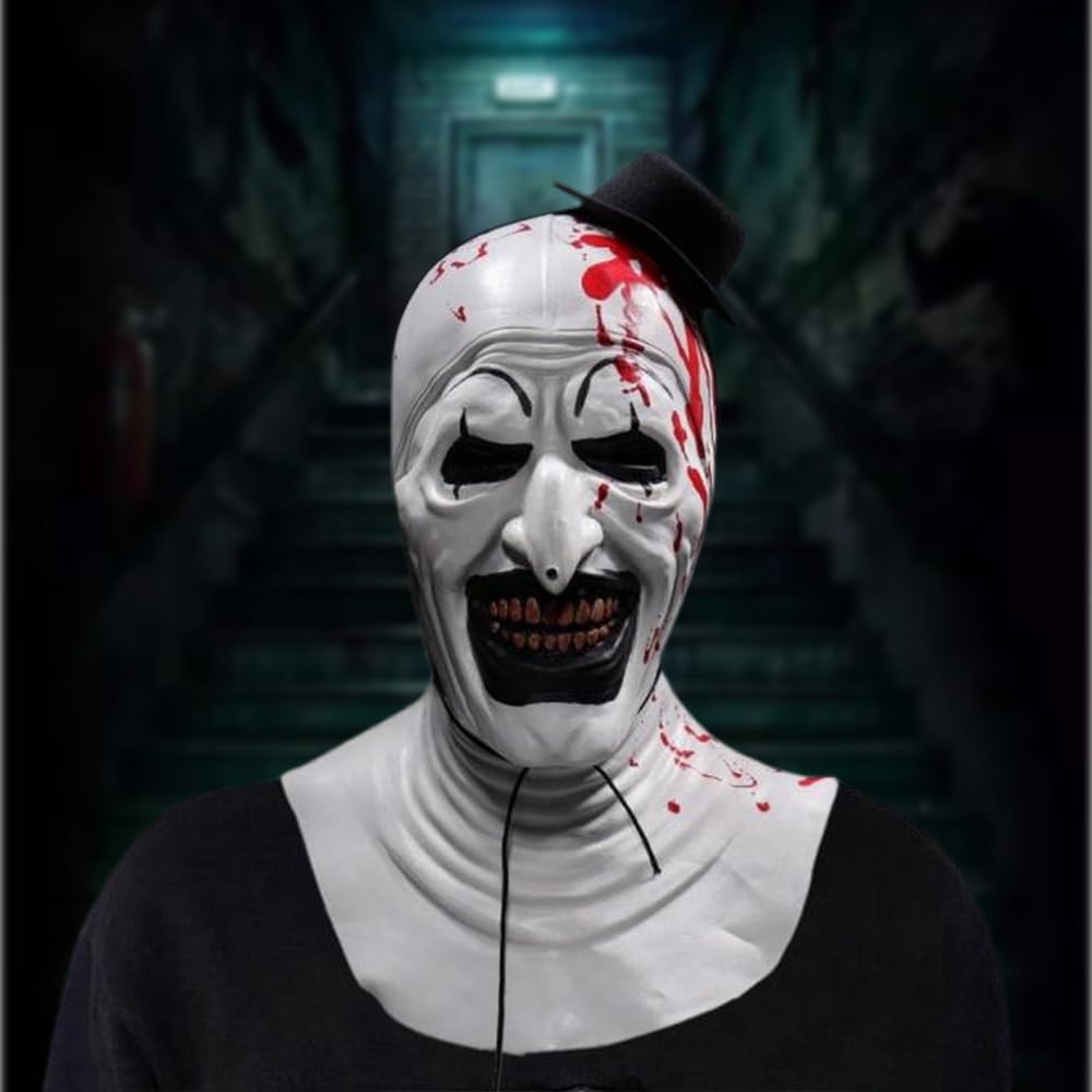 HIULLEN Art The Clown Mask, Terrifier Mask, Adult Terrifier Art the Clown Masks, Terrifiers Halloween Cosplay Accessories, Halloween Masks for Halloween Cosplay Prop