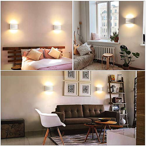 Image of Lightess Modern LED Wall Sconce Light Dimmable 12W Up Down Wall Light for Bedroom Living Room, Warm White, Aluminum