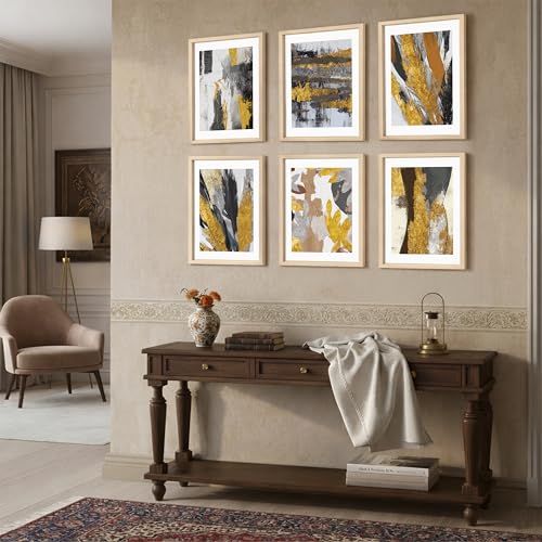 Image of NoWorries Abstract Paintings for living room Frames for wall decor - Modern art wall framed art print poster for room decoration (Pattern-Modern art) Set of 6 (10x13inches Multicolor) (ART-4)