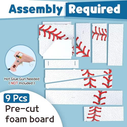 Image of Imprsv Baseball Birthday Decorations, 3ft Marquee Numbers 7 Party Decor