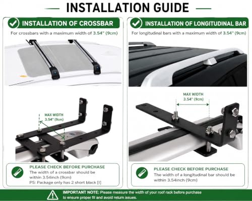 DANCHEL OUTDOOR Sturdy Universal Mounting Hardware for Roof Rack Car Awning Accessories Awning Brackets Kit Width Less Than 3.54'' by DANCHEL OUTDOOR - Used condition - Image 3