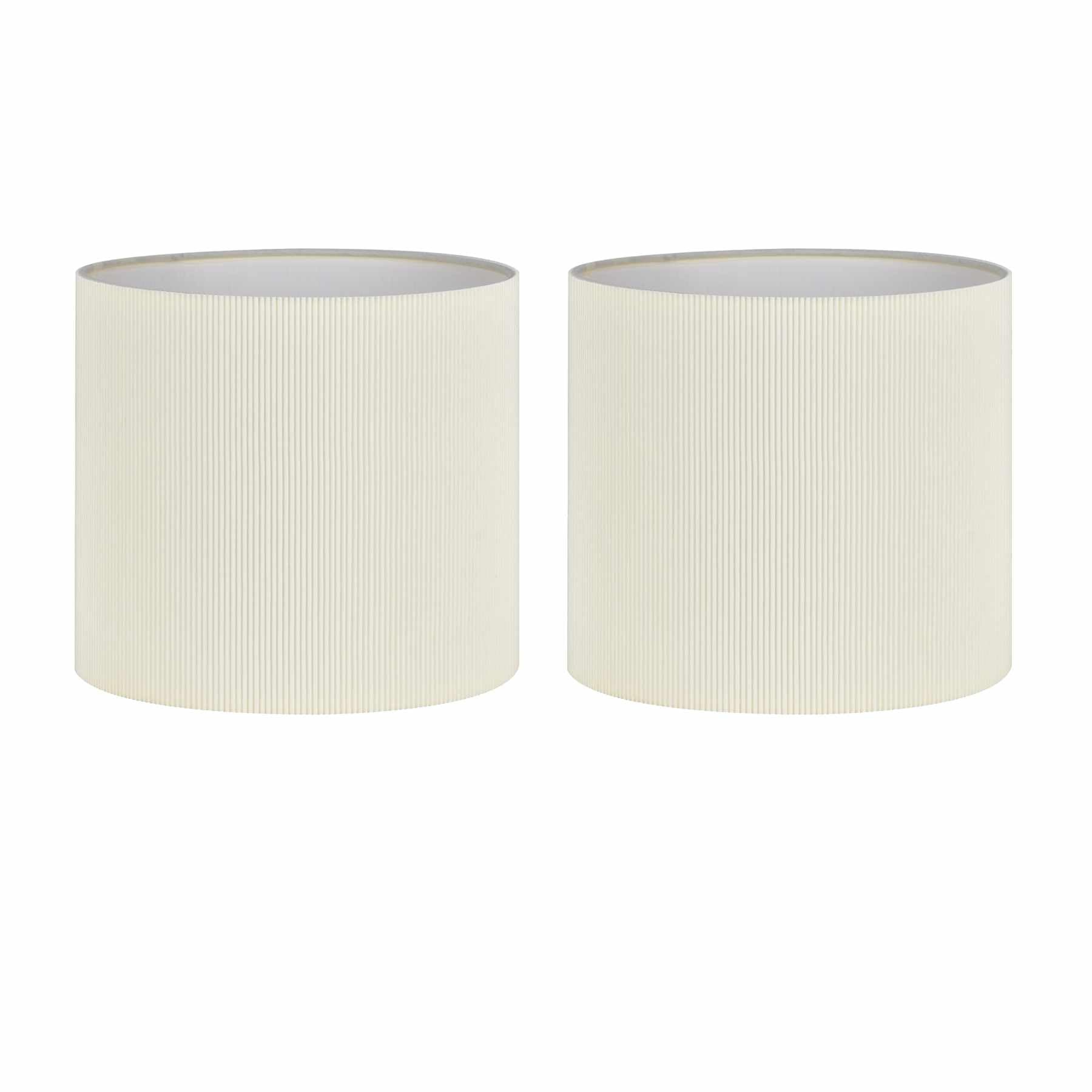 Set of 2 White Table Lamp Shades, Lampshades for Table Lamp or Bedside Light, Modern Micropleat Design, Diameter 15cm