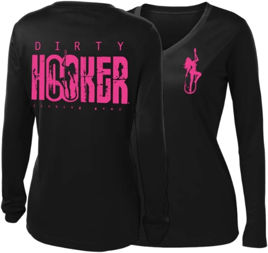 Dirty Hooker Long Sleeve Fishing Shirts for Women - SPF Shirts for Women Long Sleeve - Uv Protection Shirts for Women