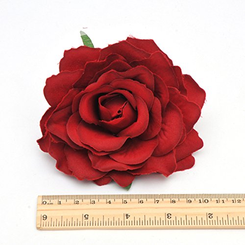 Amuhou Womens Rose Flower Hair Clip Flower Brooch For Bridal Headpiece,Flamenco Dancer 10-Pack (Mixed 10 Colors) #TOP1