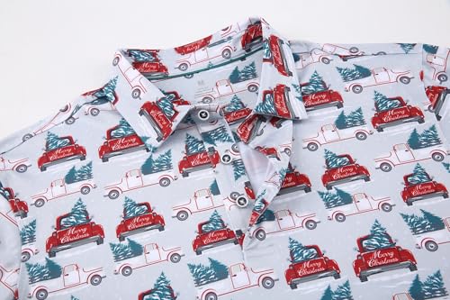 Alex Vando Mens Hawaiian Golf Shirt Moisture Wicking Digital Print Golf Shirts for Men