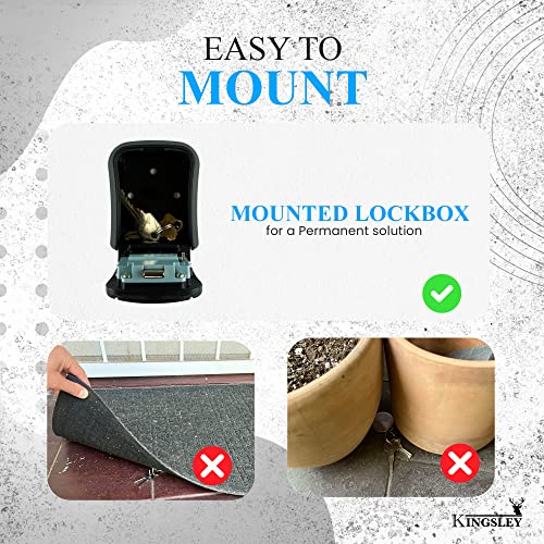 Kingsley SAFEQCH-807 Caixa de armazenamento de chaves, montada na parede, código reiniciável, caixa