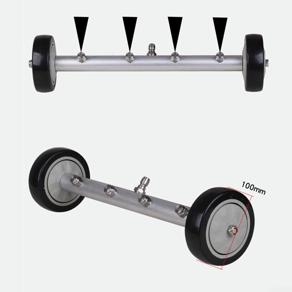 Ugello rondella per pavimenti in acciaio inox, 4000 PSI nominale per l'uso con idropulitrici standard su sottoscocca automobilistica (grigio-nero)
