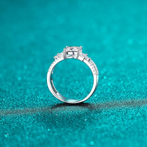 Bague moissanite argent 925 StarGems creuse quatre griffes chic