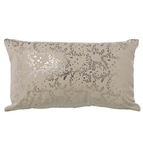 Coussin rectangulaire 30x50 cm argent en polyester zippé DRW