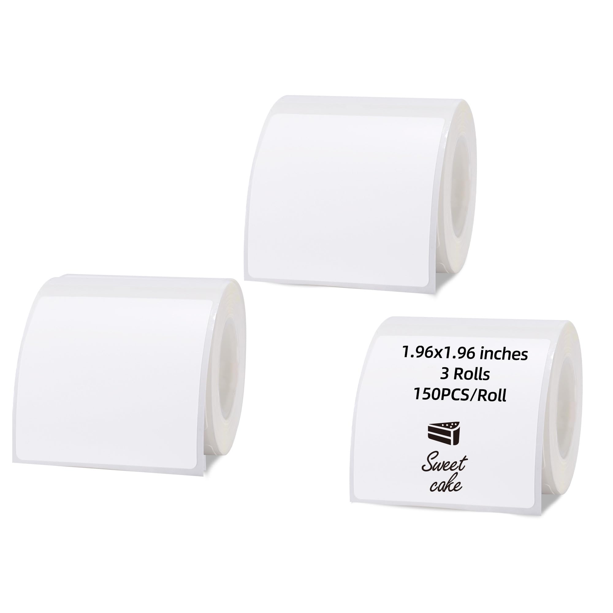 BrokSilent Thermal Labels 2”x2”(50x50mm) 3 Rolls White,Adhesive Waterproof Oilproof Printer Labels Paper,for L7/L9/P50/M110/M120/M200/M220/221B Label