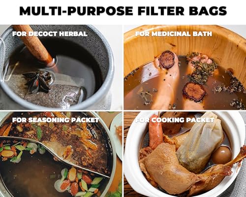 Nature Pulito Disposable Tea Filter Bags with Drawstring