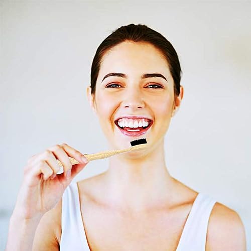 Vista 28 de Virgin Forest Cepillos de dientes de bambú, 8 piezas de cerdas suaves, cepillos de dientes ecológicos, cepillos de dientes biodegradables, cepillo