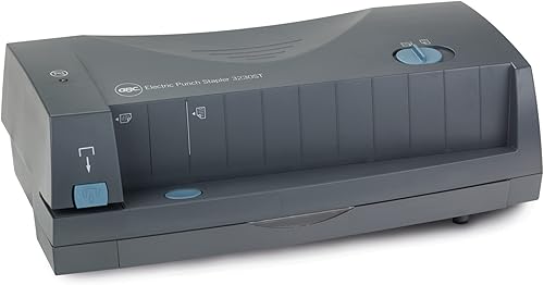 GBC Perforadoragrapadora eléctrica, 2-3 agujeros, centros ajustables, capacidad de 24 hojas, gris, modelo 3230ST (7704280)