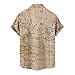Hawaiian Shirts for Men Funky Casual Button Down Short Sleeve Beach Shirt Fashion World Map Printed Summer Tops Khaki