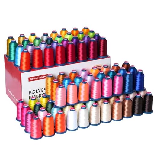 RICHWORD Embroidery Machine Thread 100 Colors 40WT (108D/2) Polyester Thread Kit Each Spool 4000M (4374Y) Suitable for Embroidery Machines and Sewing Machines
