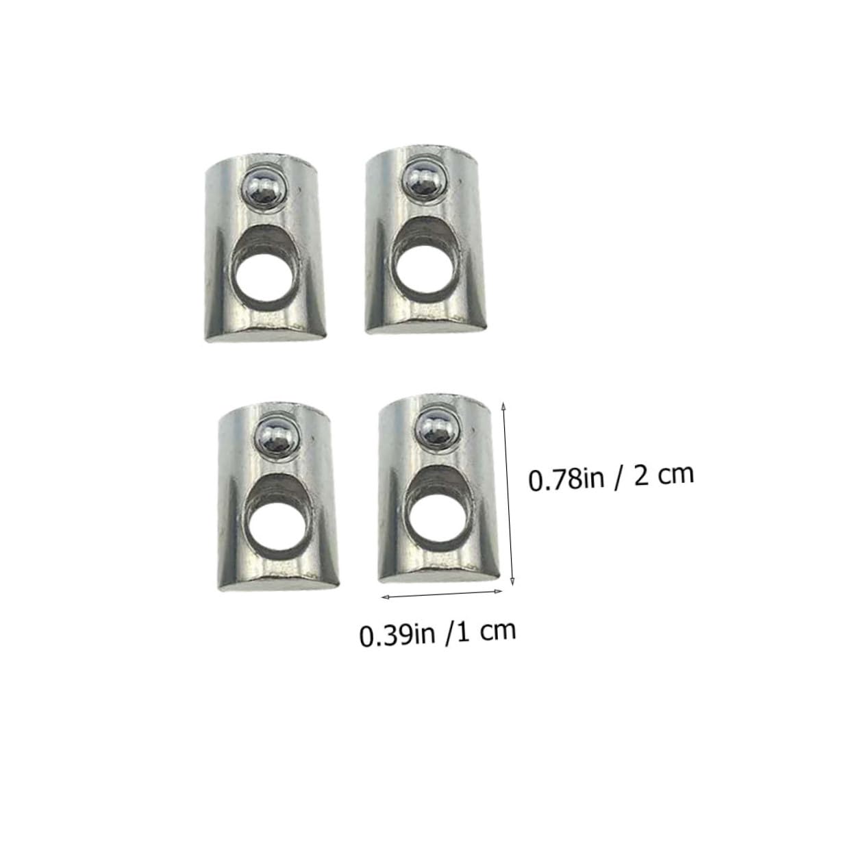 100pcs Carbon Steel Nickel-Plated Elastic T-Nuts with Spring Ball for European Standard Aluminum Profiles, Compatible with 20-m5 T-Slot Extrusions for Industrial Fastening