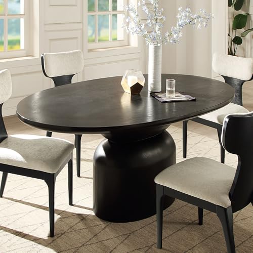 Williamspace 78 Modern Black Oval Dining Table