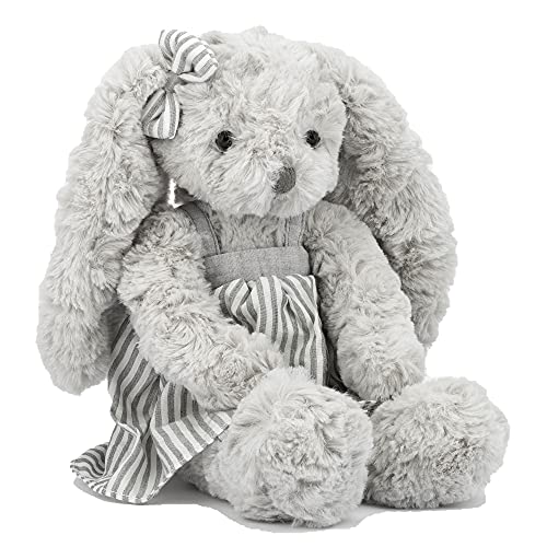 Easter Bunny Stuffed Animal, Stuffed Bunny Rabbit Plush, Stuffed Animals for Girls, 12'' (Grey)