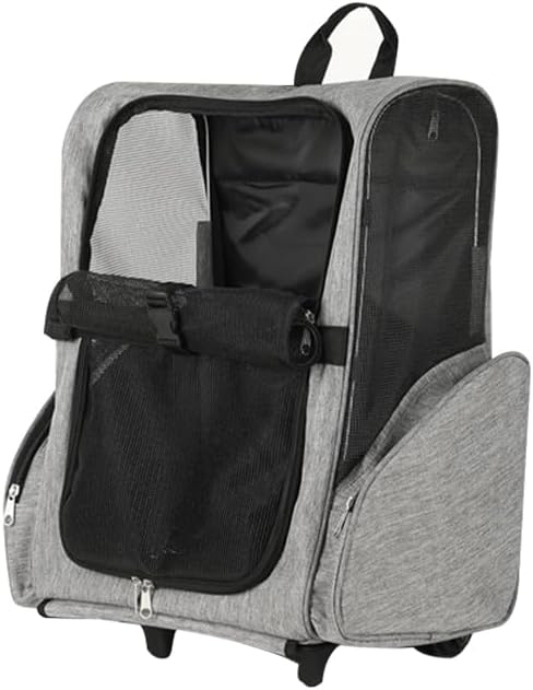 Bolsa de transporte para mascotas, bolsa de viaje portátil y transpirable para mascotas, diseño ligero de doble hombro para un fácil viaje con tu