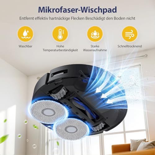 23 Stück Zubehörset für ECOVACS DEEBOT T30C Omni/ T30C Omni Gen2 Saugroboter, 2 Hauptbürste,6 Staubbeutel, 4 Wischtücher, 4 HEPA-Filter, 6 Seitenbürsten,1 Reinigungsbürste, T30C Omni Ersatzteile