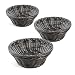 Colorbasket 31117-101 Round Food Basket, Water Resistant, Microwave Safe, BPA Free, Black, Set of 3