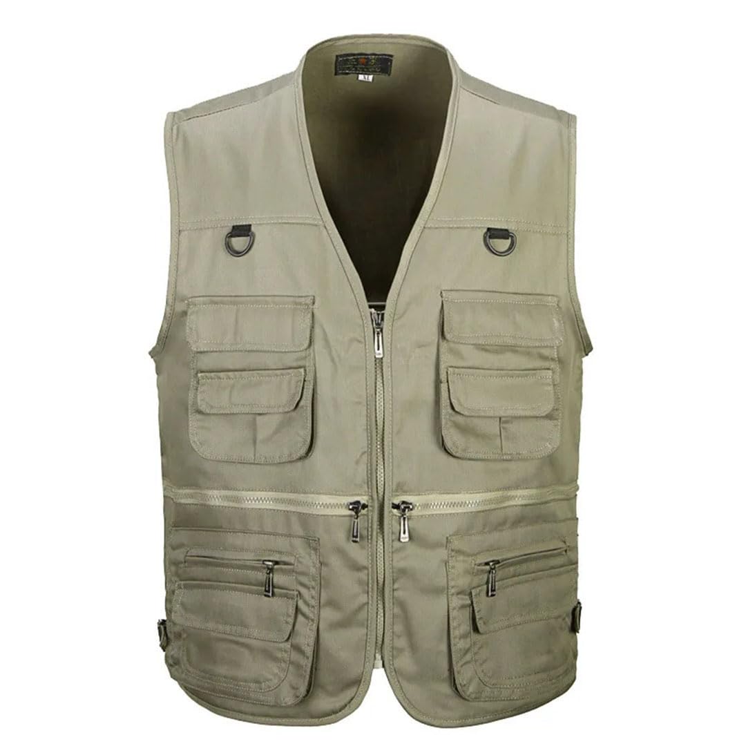 Chaleco de verano para hombre, con múltiples bolsillos, para fotografía, pesca, malla, chaleco de pesca para hombre