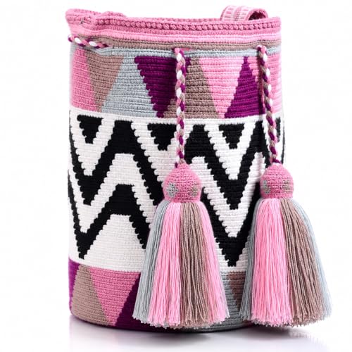 Image of WYOU Designer Collection Wayuu Hand-Crochet Hippie Purse, Summer Crossbody Boho Bags for Women, Classy Crochet Beach bag