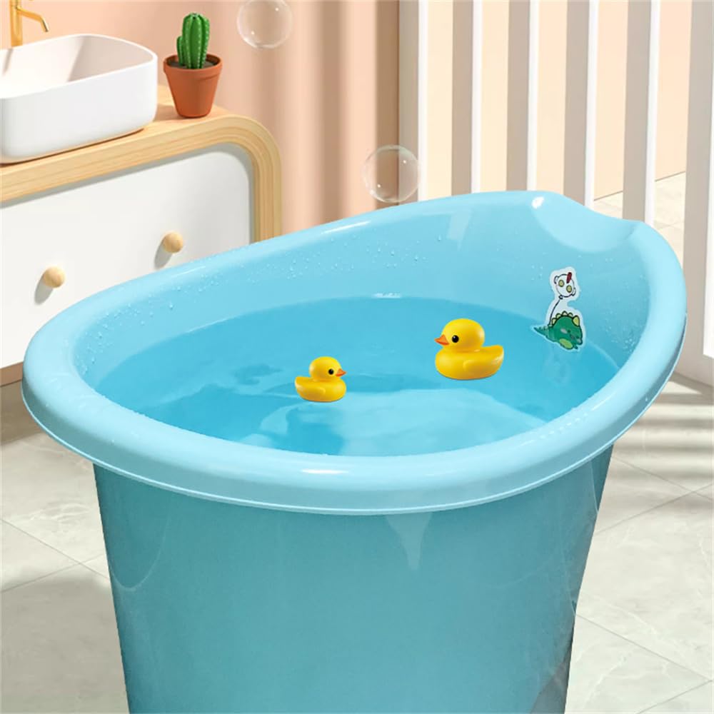 Bañera para niños pequeños con taburete, bañera de bebé, baño más grande para niños más grandes a la hora del baño, bañera para niños de 0 a 3 años (azul)