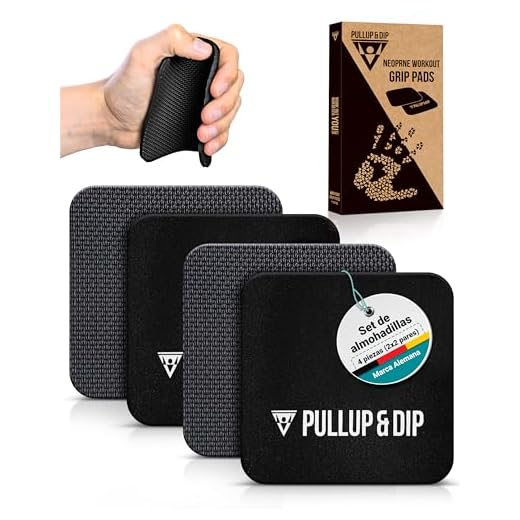 PULLUP & DIP Fitness Grip Pads [Juego de 4] para Dominadas, Culturismo y Entrenamiento de Fuerza, 2 Pares de Almohadillas de Agarre de Neopreno, Alternativa a Los Guantes de Entrenamiento